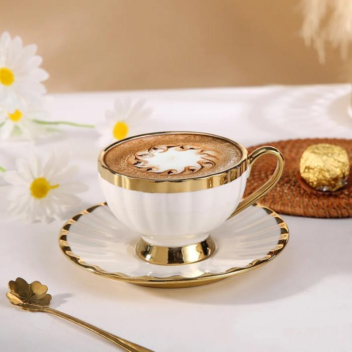 SELEAD Set Teko Cangkir Keramik Kopi Teh 1 Teapot 6 Cup Arabian Style - KFB195 - Gambar 4