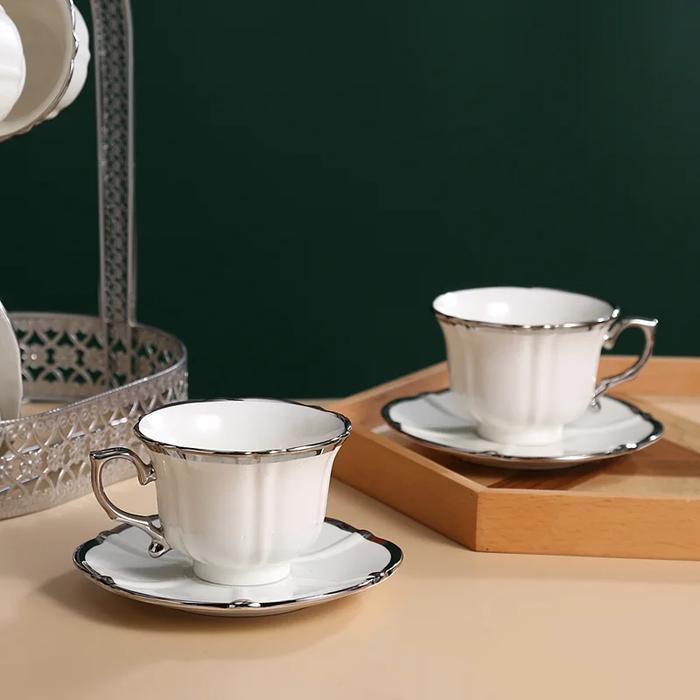 Set Teko Cangkir Keramik Kopi 1 Teapot 6 Cup European Style - KFB45 - Gambar 4