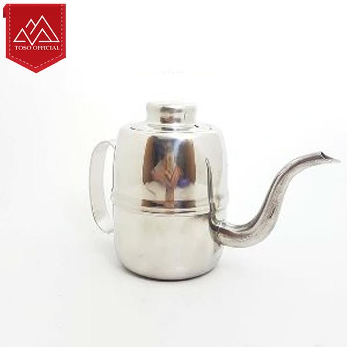 Gooseneck Olive Kettle 24Oz 720ml Teko Leher Angsa V60 Alat Kopi Seduh - Gambar 4