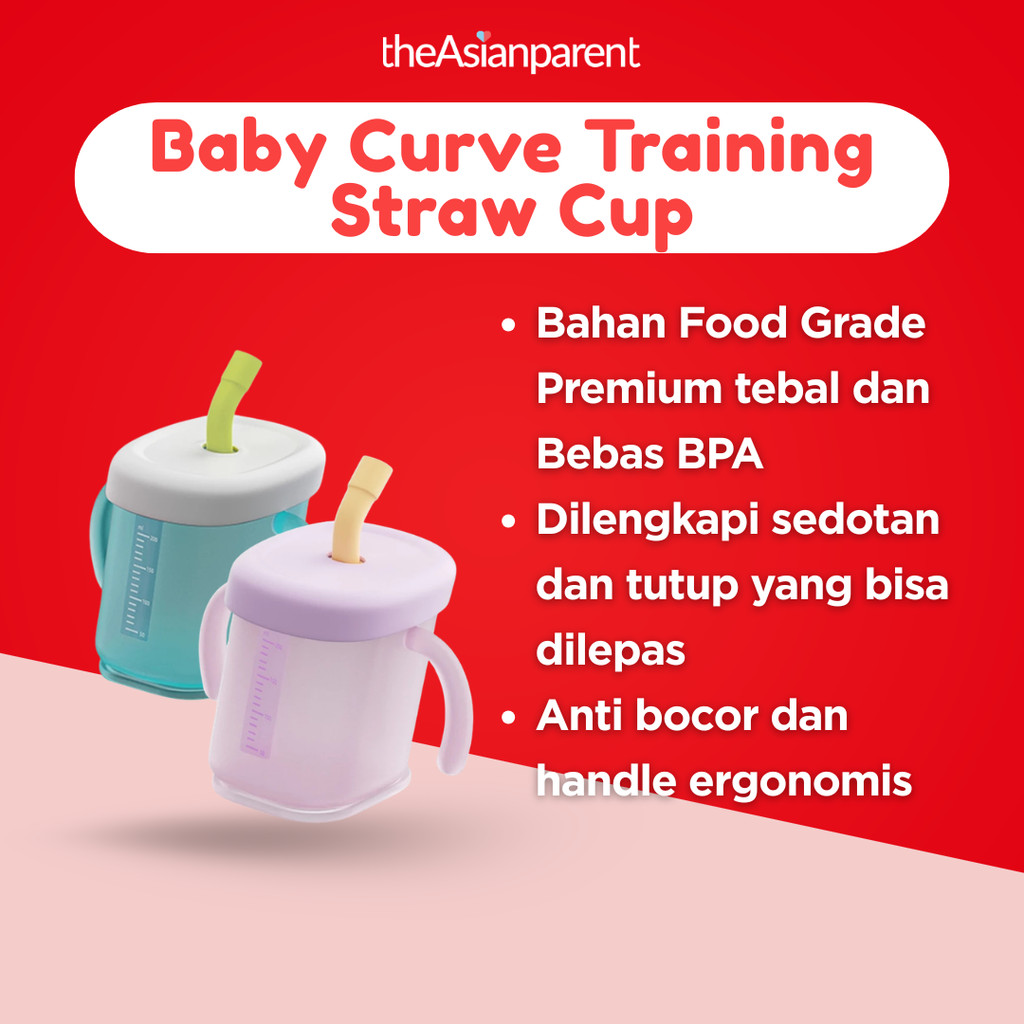 Sugarbaby Gelas MPASI Bayi 3in1 Anti Tumpah - Curve Training Straw Cup Anti Bocor BPA FREE