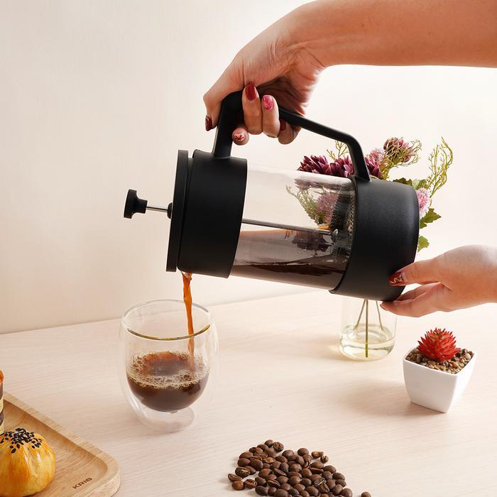 AZKO Culinart Teko Kopi French Press Borosilicate - Hitam Coffee Maker Pot Food Grade Plunger Kopi - Gambar 2