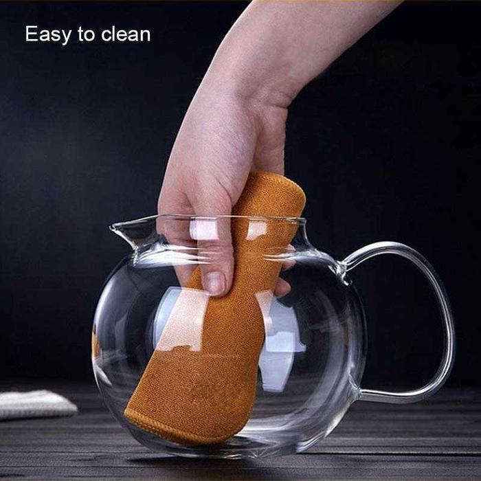 One Two Cups Teko Teh Kaca Tahan Panas dengan Saringan Glass Teapot - BR-352 - Gambar 4