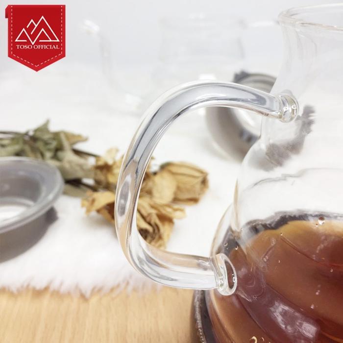 V60 Glass Coffee Pot Server Gooseneck CF 400ml Teko Leher Angsa Kopi - Gambar 2