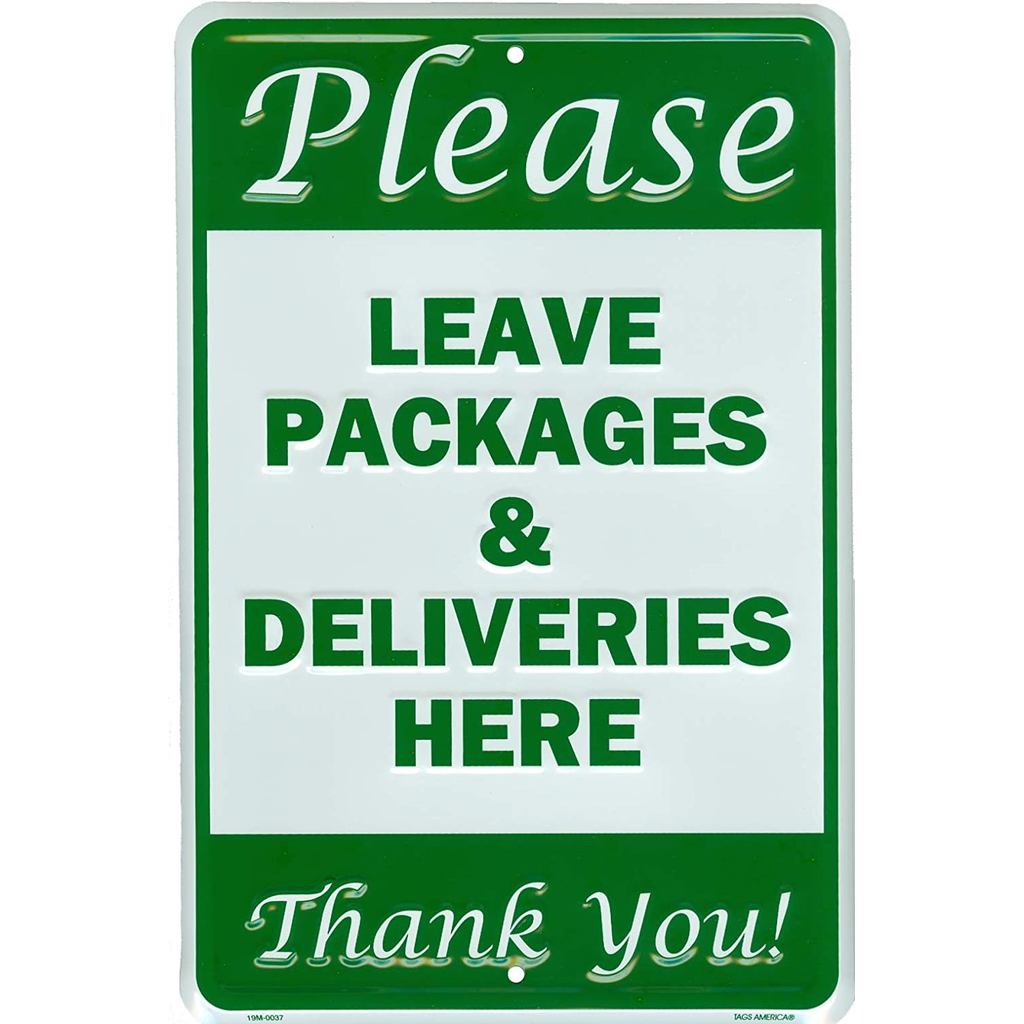 Leave Packages and Deliveries Here Sign Metal Parcel Drop Box Notice ...