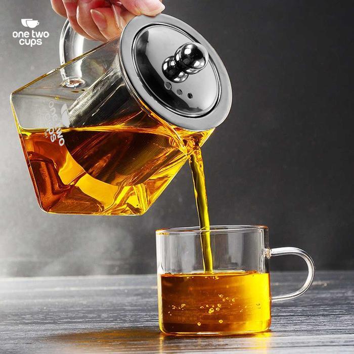 Teko Kaca Teh Kopi Minuman Rempah Tahan Panas Api Glass Teapot Dengan Saringan 350 ml 500 ml 750 ml - Gambar 3