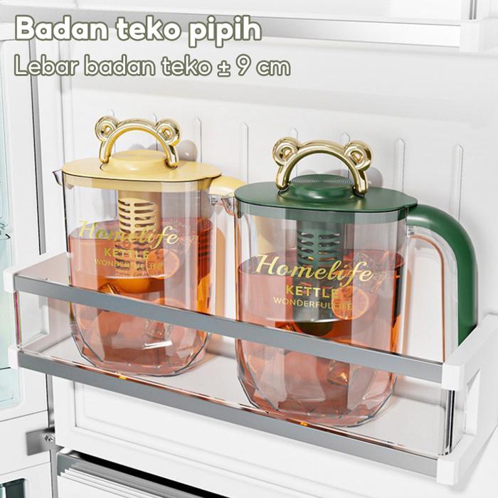 Set Teko Teh Saringan / Pitcher Teh Transparan / Teko Teh Plastik / Teko Jus Buah / Pitcher Air - Gambar 4