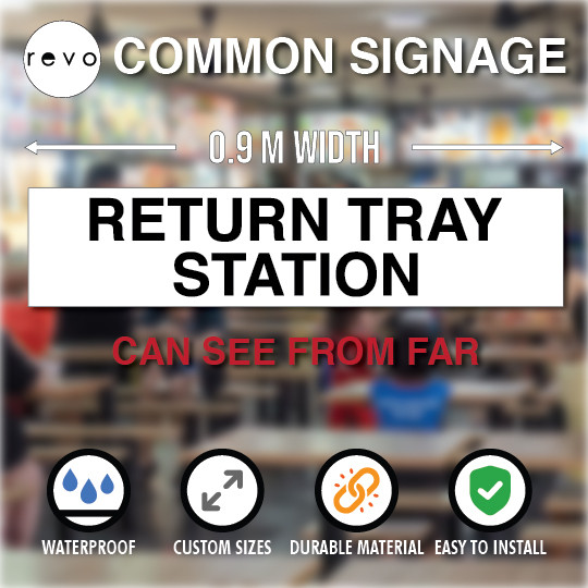BIG FOOD RETURN TRAY ACRYLIC SIGN | NOTICE, INSTRUCTION & ACTION ...
