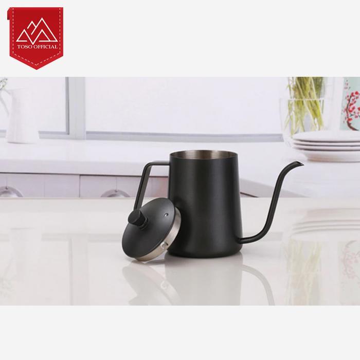 DRIP COFFEE KETTLE POUR OVER 600ML TEKO LEHER ANGSA TEFLON GOOSENECK - Gambar 3