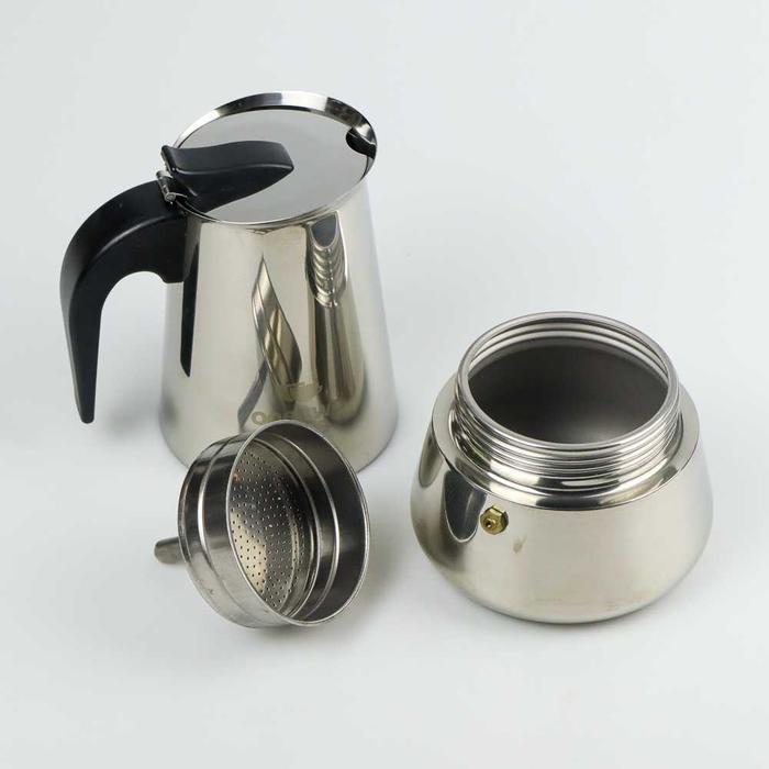 Teko Moka Coffee Espresso Maker Pot Stove Top Filter 9 Cups 450 ML - Gambar 3