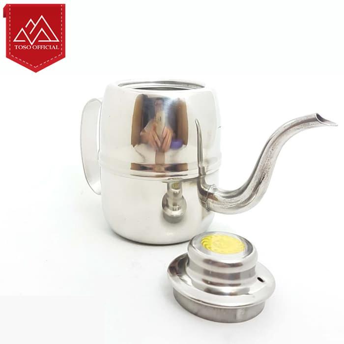 Gooseneck Olive Kettle 24Oz 720ml Teko Leher Angsa V60 Alat Kopi Seduh - Gambar 3