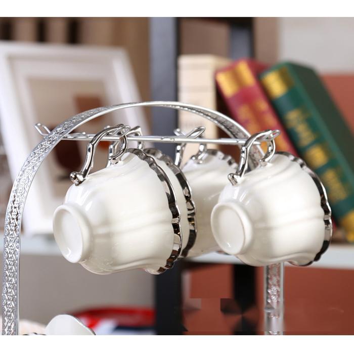 1 Set Teko Keramik Cangkir Kopi European Style 1 Teapot 6 Cup Premium Elegant - Gambar 4