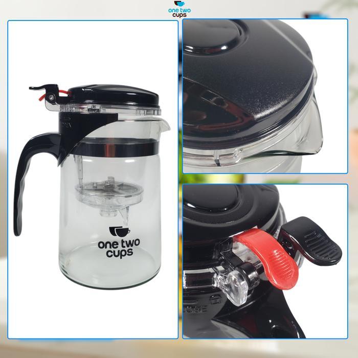 Teko Teh Kopi Kaca Dengan Saringan 350ml 500ml 700ml Teapot With Infuster - Gambar 3