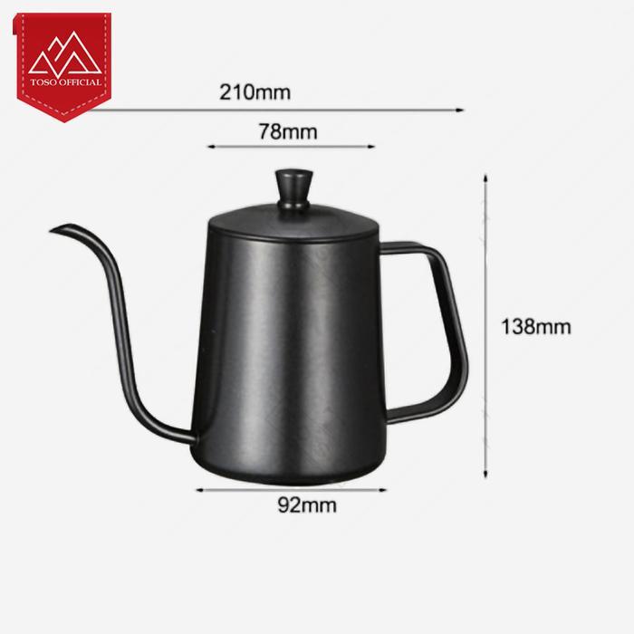 DRIP COFFEE KETTLE POUR OVER 600ML TEKO LEHER ANGSA TEFLON GOOSENECK - Gambar 2