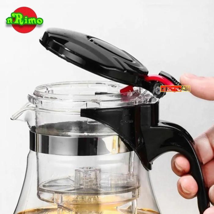 Teko Teh Kaca dengan Saringan Infuser Chinese Teapot Glass Tea Pitcher - Gambar 3