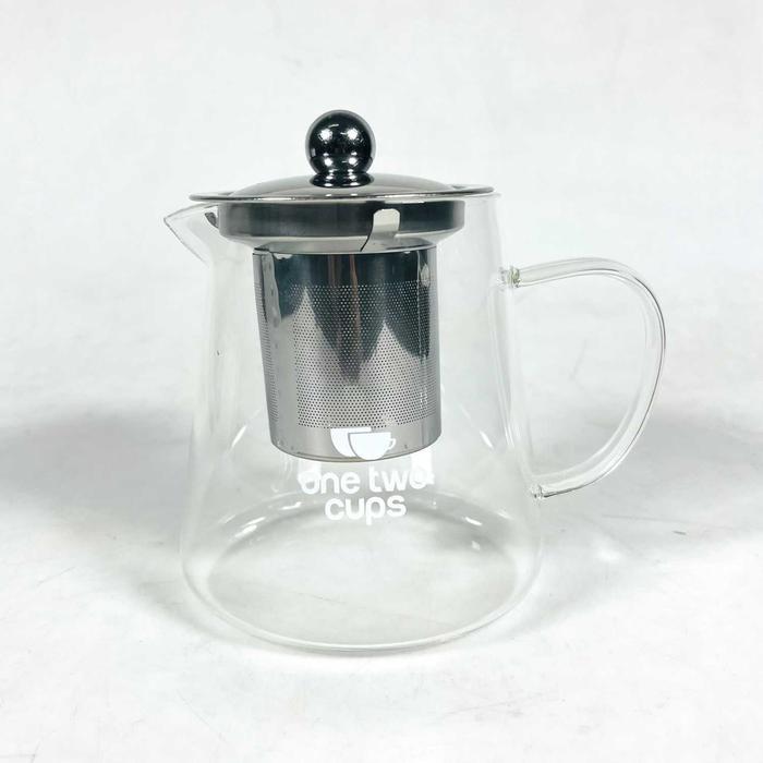 Teko Kaca Teh dengan Saringan Stainless Steel Peralatan Minum Infuser Teapot Pitcher Tahan Panas Api