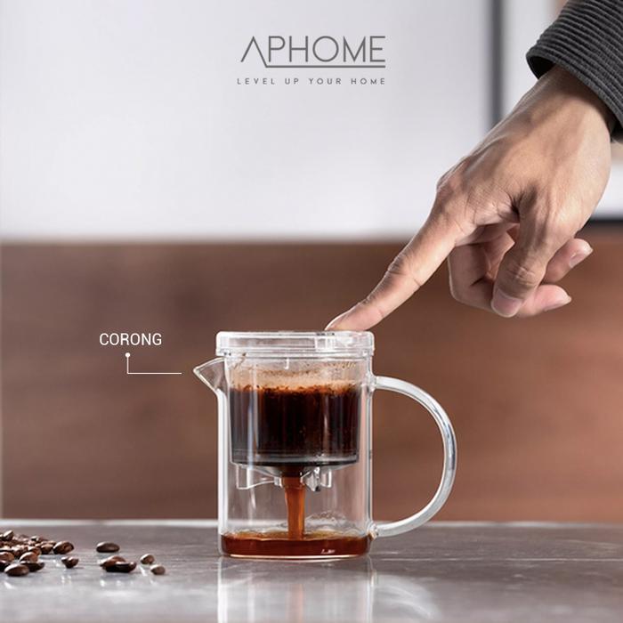 APHOME Coffee Maker Tea Infuser Cangkir Teh Kopi dengan Saringan Teh Kopi Dispensing Teapot Coffee