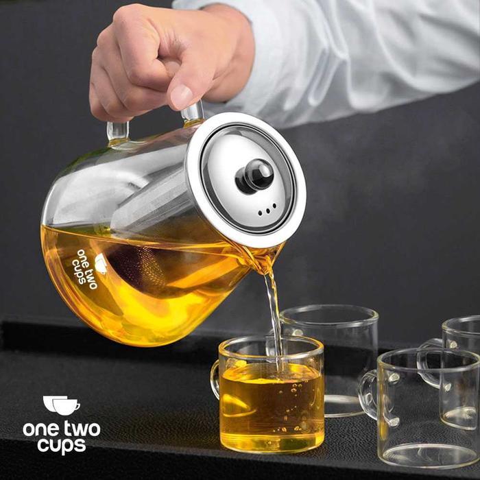 Teko Kaca Saring Teh Chinese Tea Teapot Dengan Filter Saringan Infuser Tahan Panas Api - Gambar 3