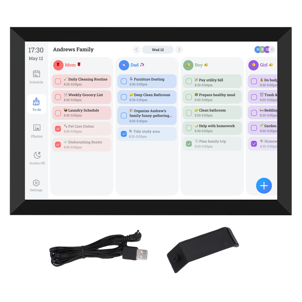 10.1in Smart Digital Calendar and Planner HD Touchscreen with Chore ...