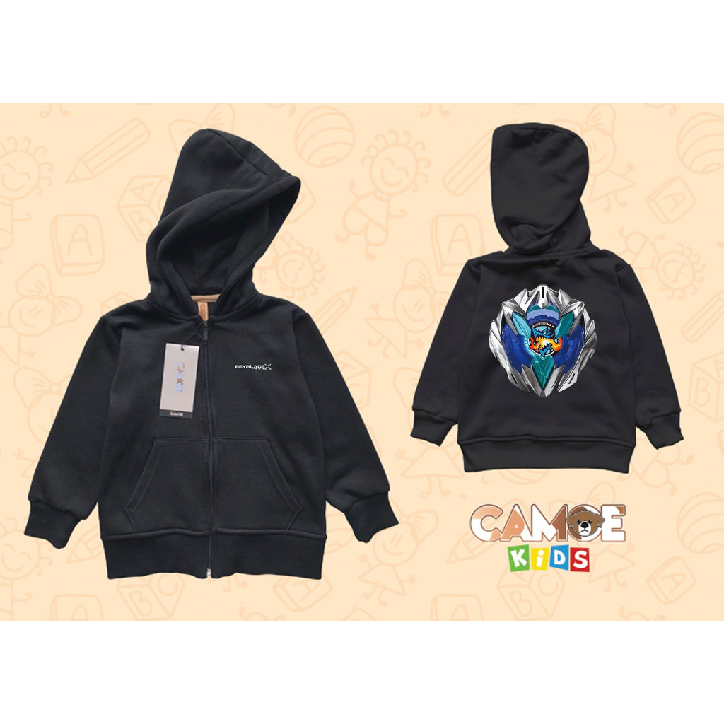 KIDS Anime Beyblade X Gear Chip Zipper Hoodie Jacket with Dran buster ...