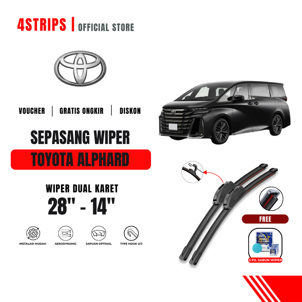 TOYOTA Wiper Alphard Dual Car WindshieldTOYOTA Free 5 Soap Pills ...
