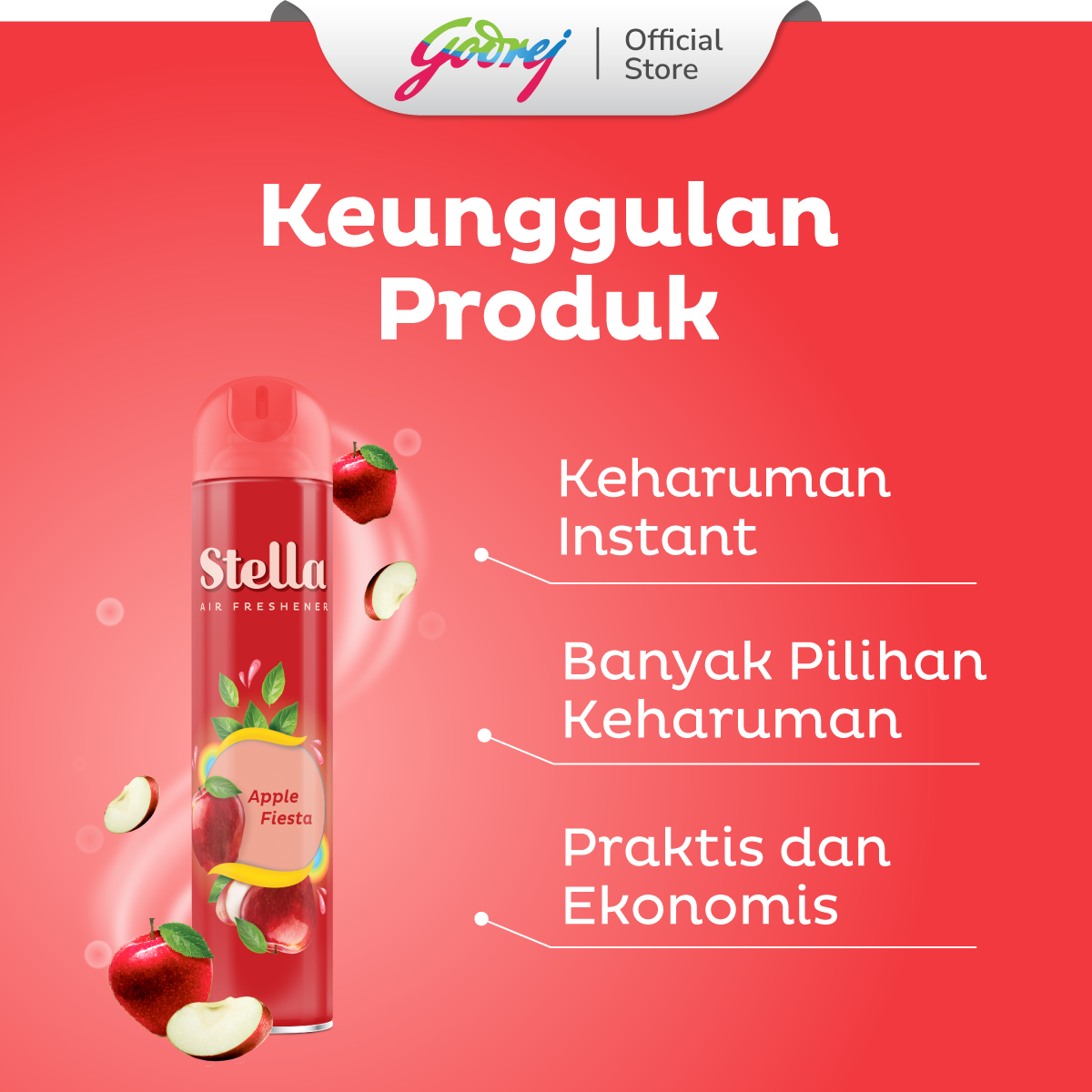 Stella Aerosol Apple 175ml - Pengharum Ruangan - Gambar 2