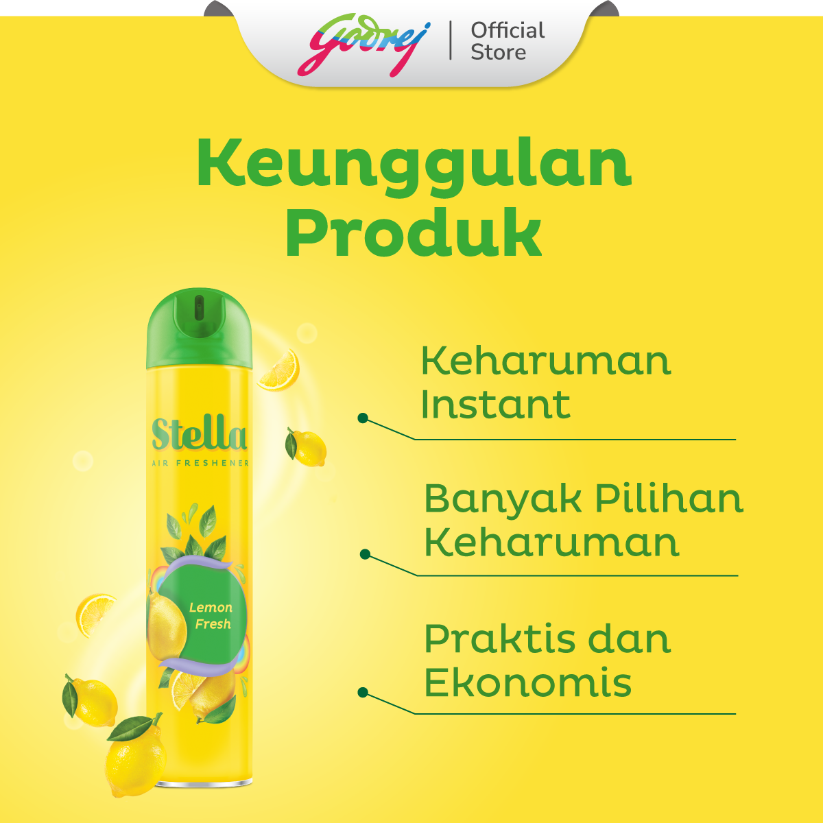 Stella Aerosol Lemon 175ml - Gambar 2
