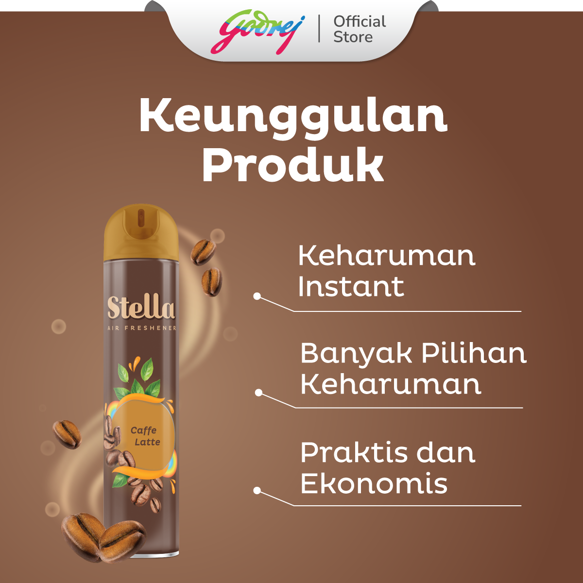 Stella Aerosol Caffe Latte 175ml - Pengharum Ruangan Semprot - Gambar 2
