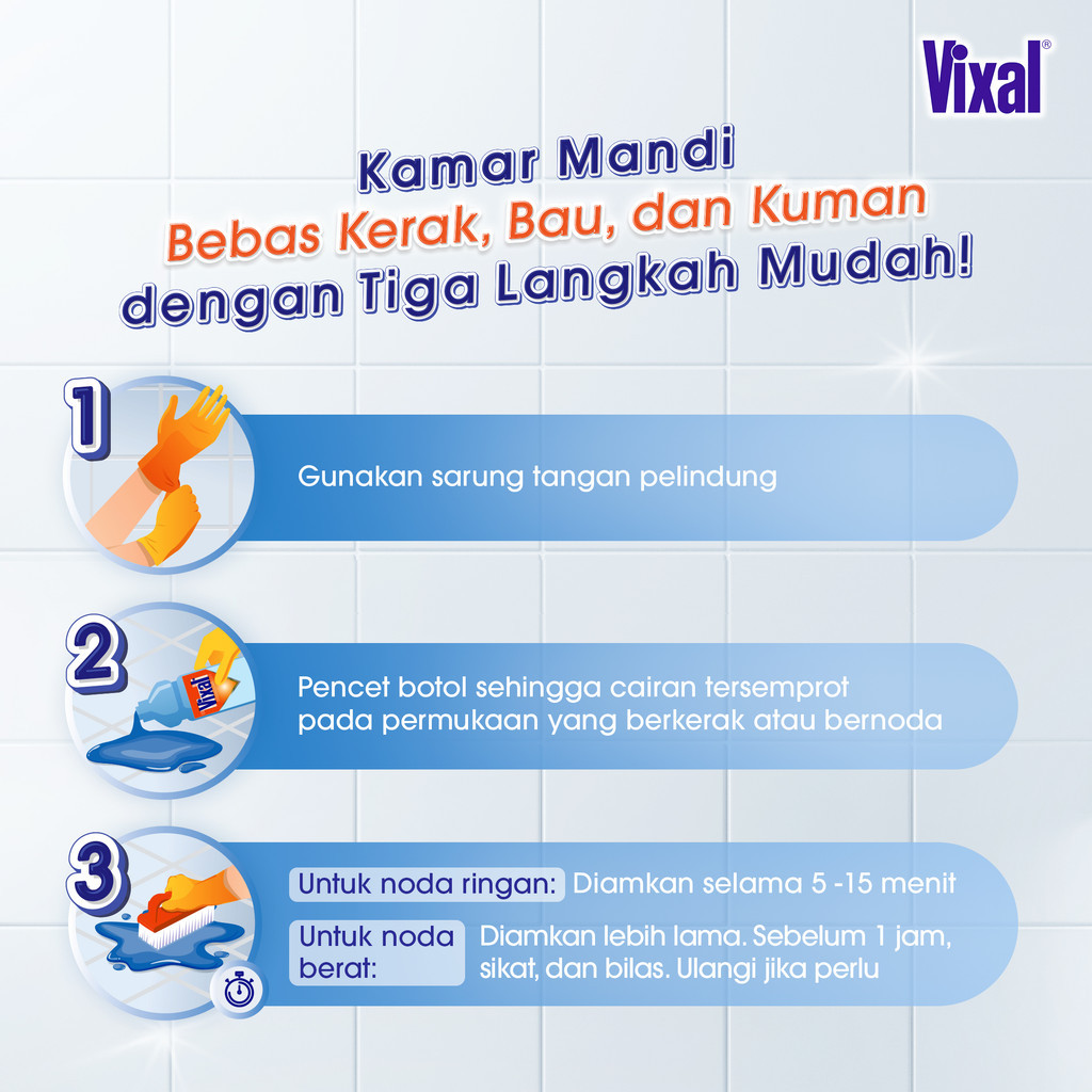 [BELI 2 LEBIH HEMAT] Vixal Pembersih Porselen & Kamar Mandi HCl Anti Kerak Bandel Ekstra Kuat 700G - Gambar 3
