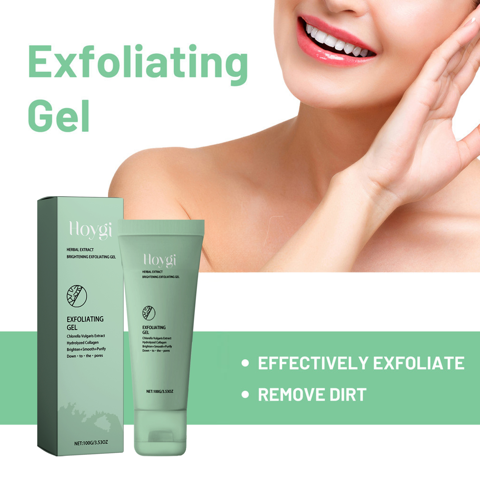 Product image Hoygi Herbal Exfoliating Gel Gentle Cleansing Pore Minimizing Blackhead Removal Brightening Skincare Gel 1