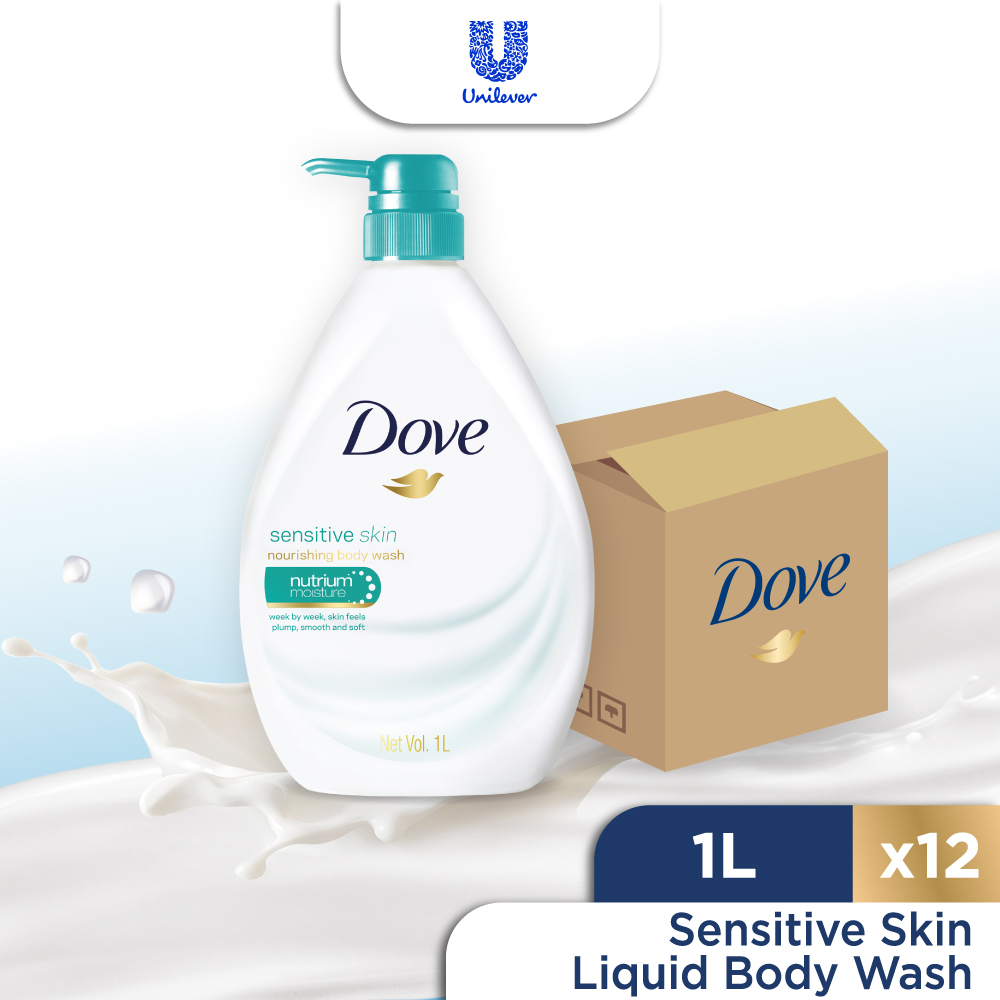 [1 Carton] Dove Sensitive Skin Nourishing Body Wash (12x1L) | Shopee ...