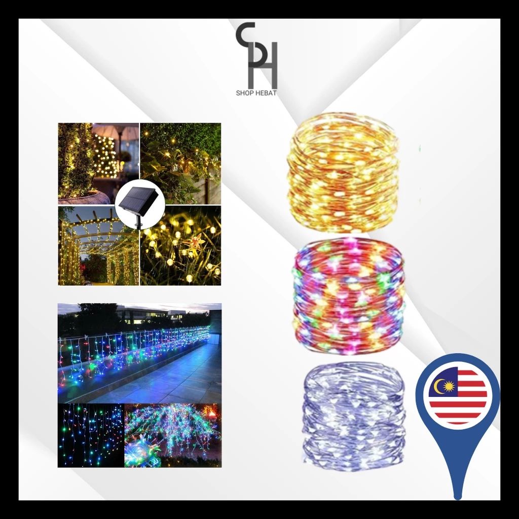 Solar LED Fairy String Lights - Waterproof Copper Wire with 8 Lighting ...
