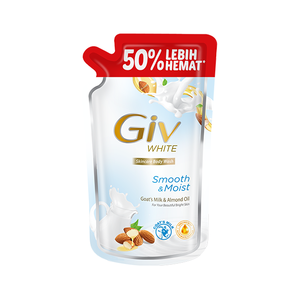Giv White Sabun Mandi Cair Goats Milk & Almond 800ml - Gambar 3