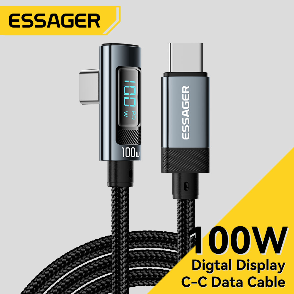 Essager Pd 100W Elbow Digital Display Usb2.0 C To Type C Cable EMarker