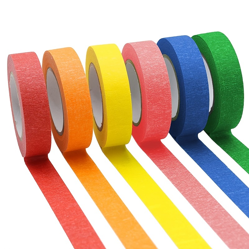 Colored Masking Tape 16 Yard Per Roll, 6 Rolls Rainbow Colors Painting ...