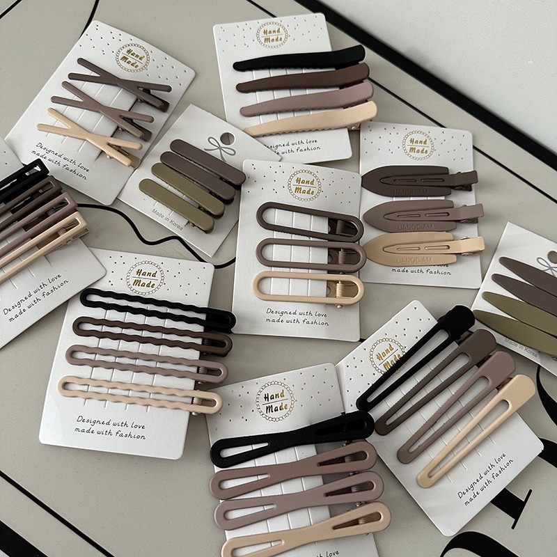 Korean fashion ladies square brown hair clip