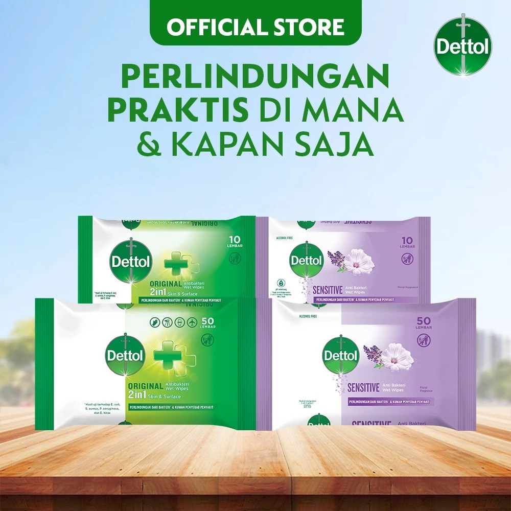 Dettol Wipes Original 10s - Perlindungan Sanitasi Tangan - Gambar 4