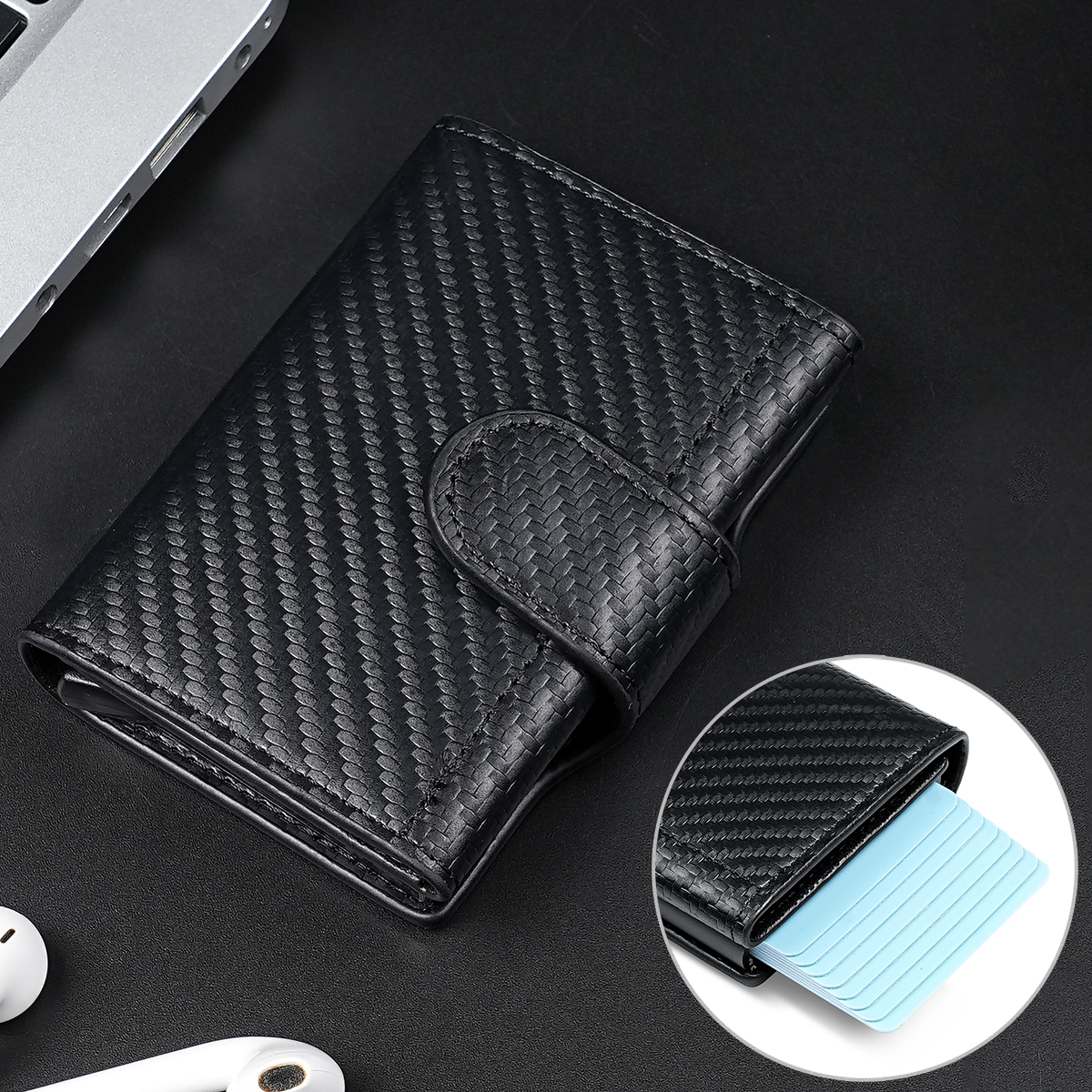 1 Piece Aluminum Men's Business Pop-up Card Wallet Buckle Card Holder ...