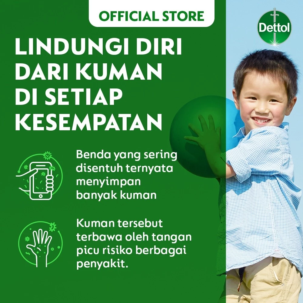 Dettol Wipes Original 10s - Perlindungan Sanitasi Tangan - Gambar 2
