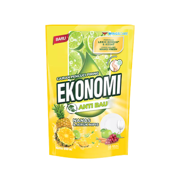 Ekonomi Power Liquid Sabun Cuci Piring Nanas & Jeruk Nipis Pouch 650 ml - Gambar 3