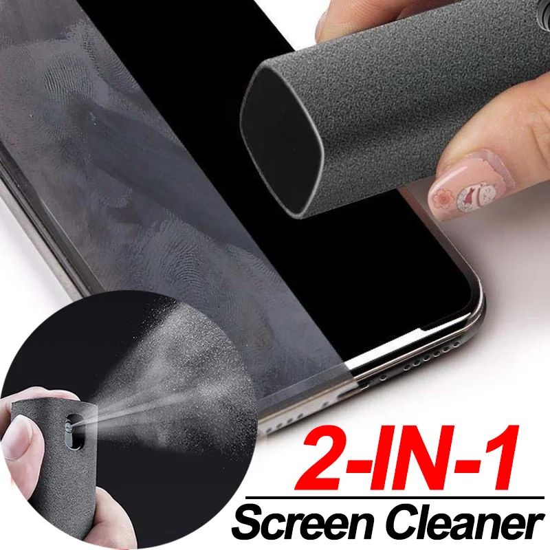 2 in 1 Phone Screen Cleaner Spray Bottle Microfiber Cleaning Cloth