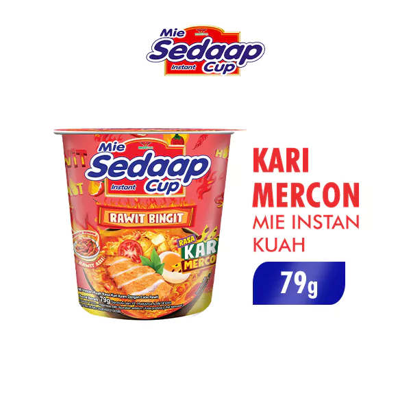 Sedaap Mie Instan Cup Kari Mercon 79 gr