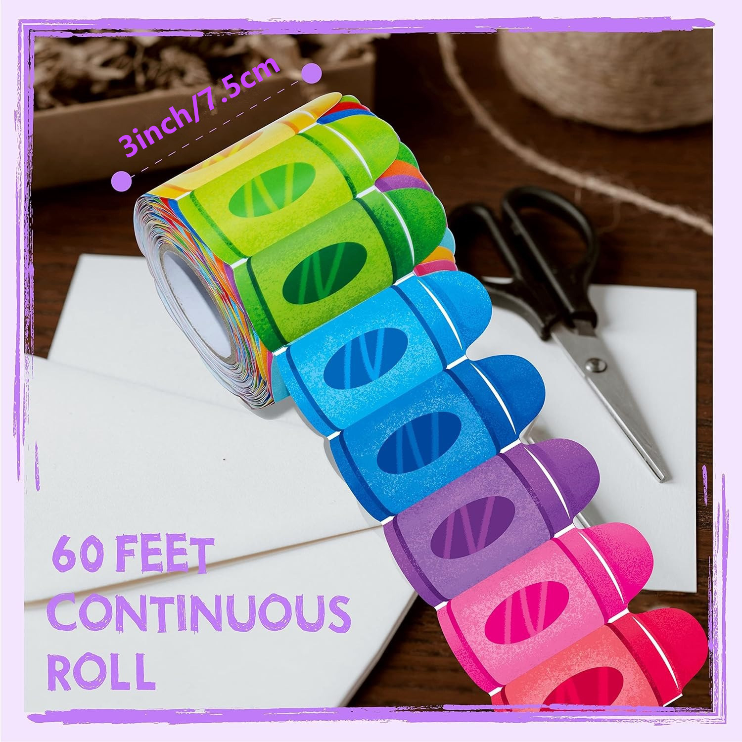 18M/Roll Pack Wave-Style Edge Stickers DIY Decorative Adhesive Labels ...