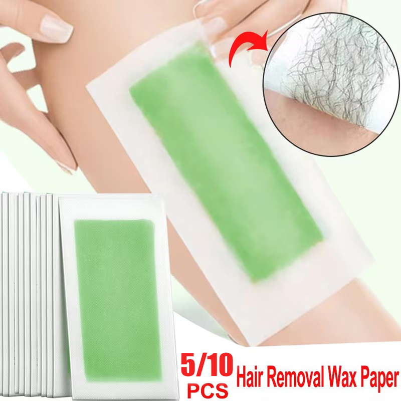 5/10pcs Underarm Hair Removal Wax Strips Paper Face Leg Depilatory Wax