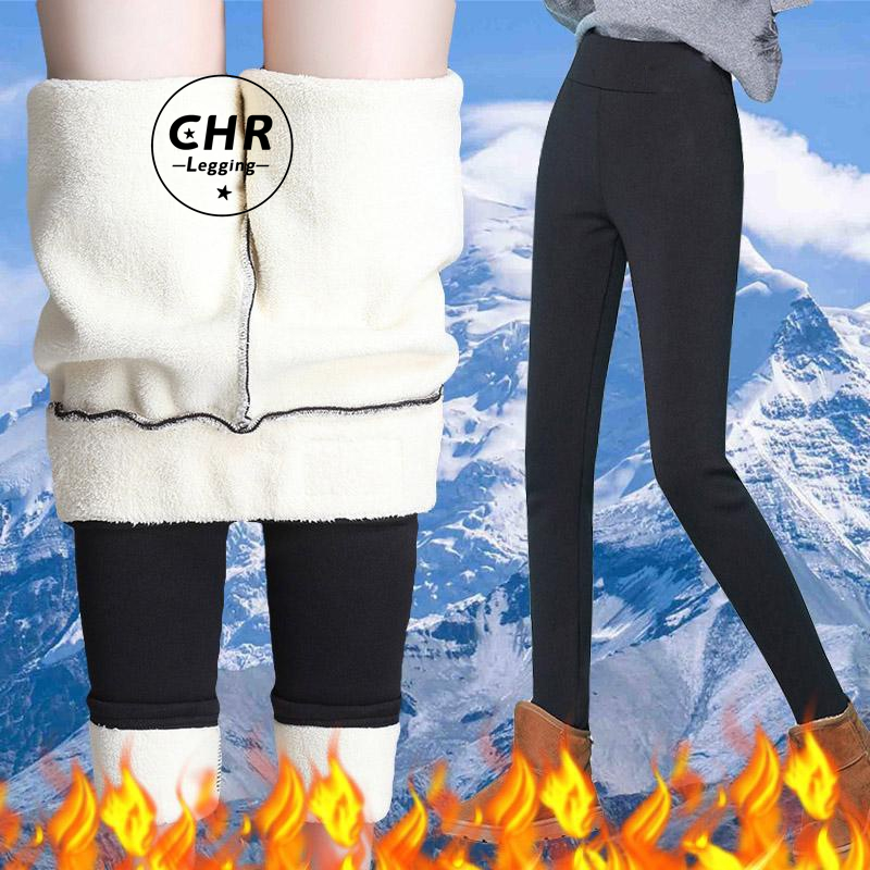 Women’s Lambswool Fleece-Lined High-Waist Winter Leggings