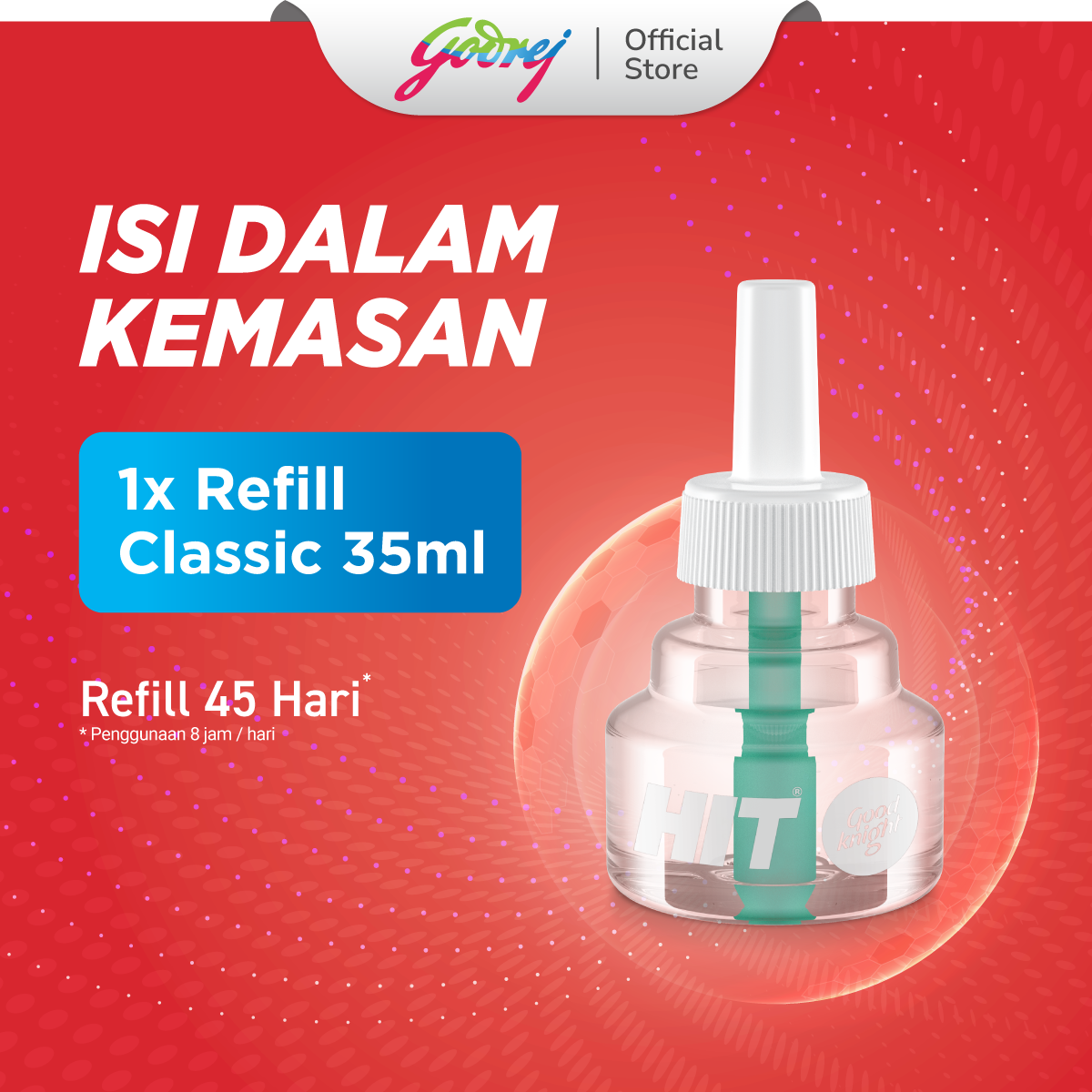 Hit Good Knight Non Stop Refill Classic 45 Hari - Refill Obat Nyamuk Elektrik - Bunuh Nyamuk Penyebab Demam Berdarah (DBD) - Gambar 3