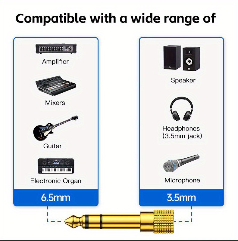 [Shopee Choice] Jack 6.5 6.35mm Male Plug to 3.5mm Female Connector ...