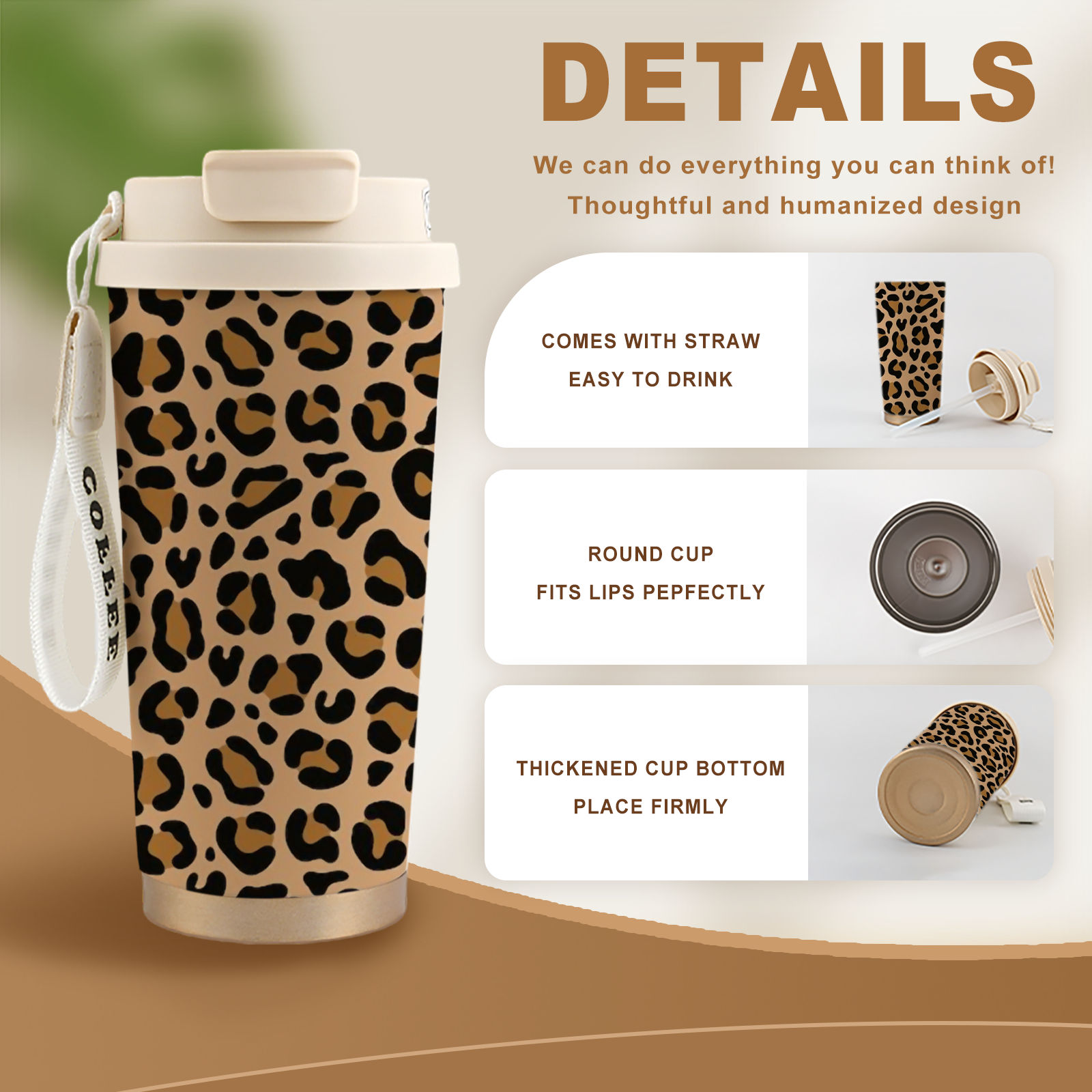 Food-Grade 316 Stainless Steel Leopard Print Double Layer Insulated ...