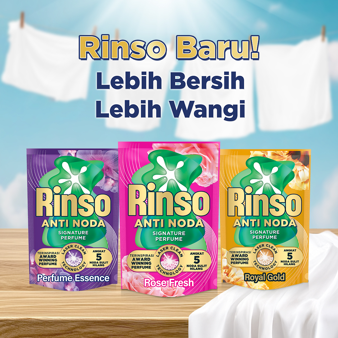 [Jumbo Lebih Murah] Rinso Baru Detergen Cair Varian Rose Fresh 1.5kg - Gambar 3