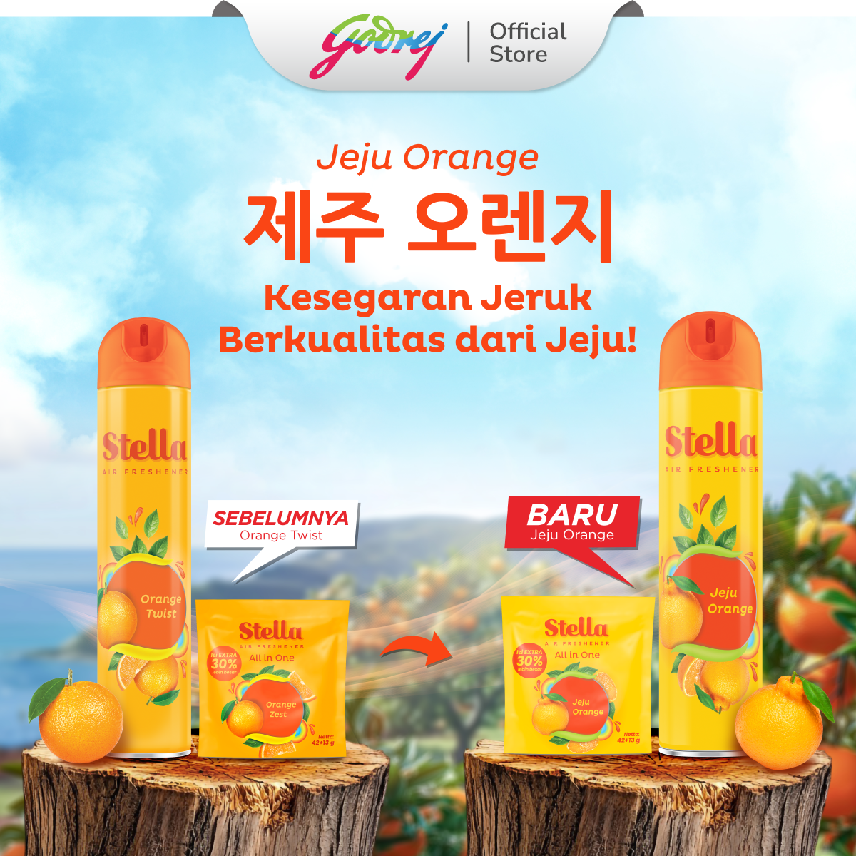 Stella Aerosol Jeju Orange 350ml - Pengharum Ruangan - Gambar 3