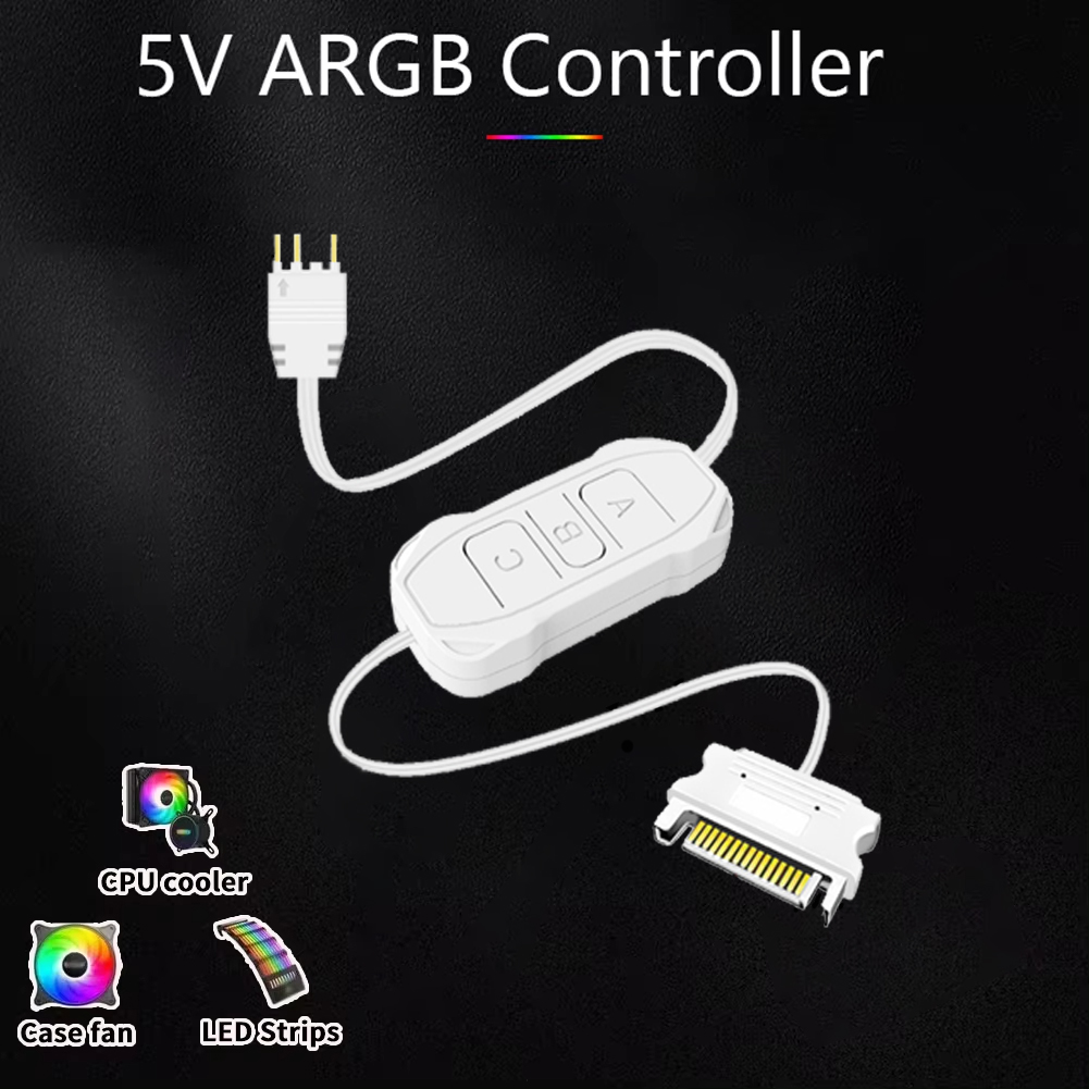 thumbnail image 2 of ARGB Mini Control Adapter Cable – 5V 3-Pin To SATA, AURA Sync Compatible, Multi-Platform 2 of 5